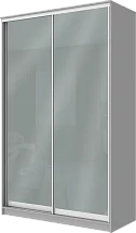 2-х дверный шкаф купе с цветной пленкой Средне-Серый №074 2300 1500 420